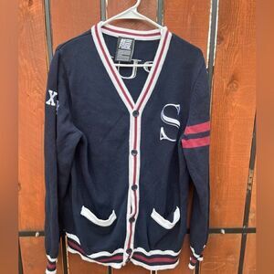 Varsity Old School Cardigan Sweater size large